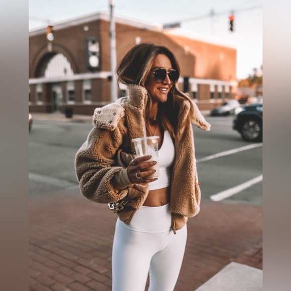 ALO Yoga Jackets & Blazers - Alo Yoga Foxy Sherpa Hooded Jacket Camel